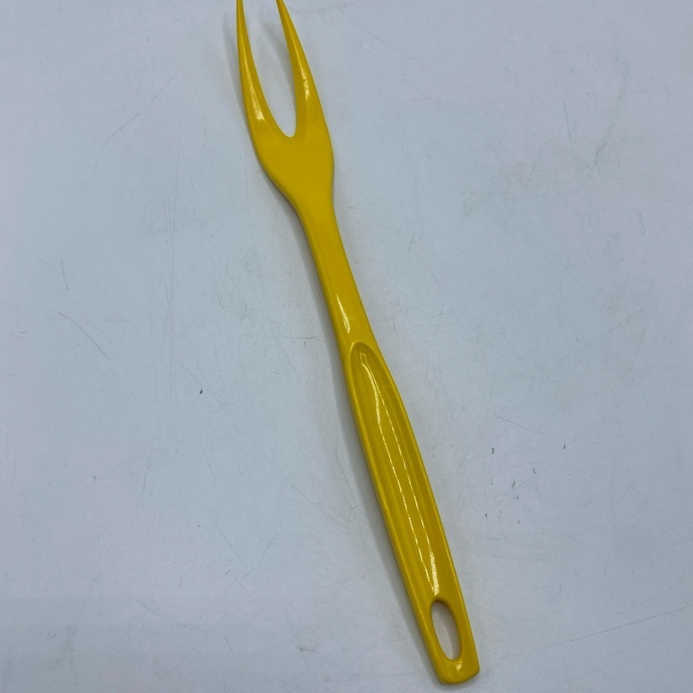 Foley Yellow Meat Fork Plastic Kitchen Vintage Utensil Farmhouse Granny Core